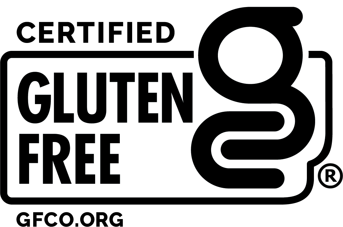 Certified Gluten Free by Gluten-Free Certification Organization