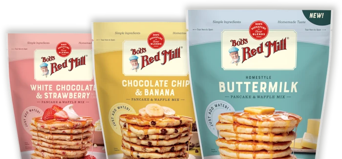 Bob's Red Mill Pancake Signature Flour Blends product package lineup photo